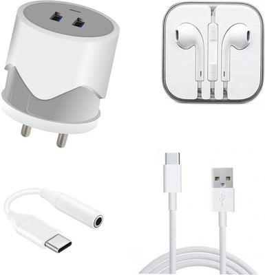 DAKRON Wall Charger Accessory Combo for Realme 6 Pro(White)