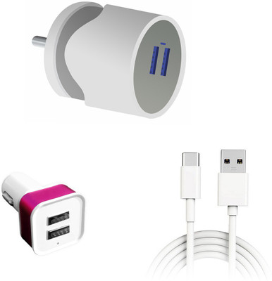 DAKRON Wall Charger Accessory Combo for Samsung Galaxy M21(White)
