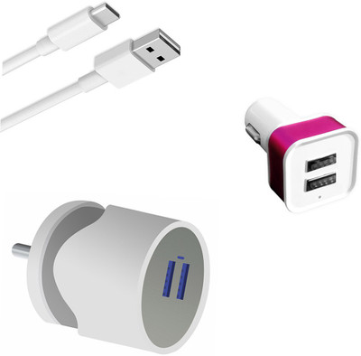 DAKRON Wall Charger Accessory Combo for OPPO A53s(White)