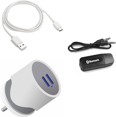 DAKRON Wall Charger Accessory Combo for Vivo Y50(White)