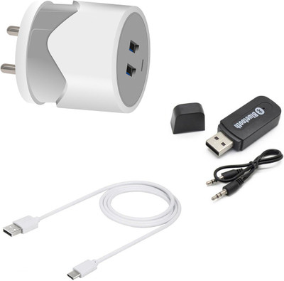 DAKRON Wall Charger Accessory Combo for Realme 6s(White)