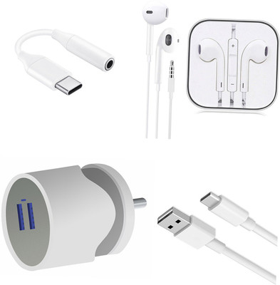 DAKRON Wall Charger Accessory Combo for Moto G9 Power(White)