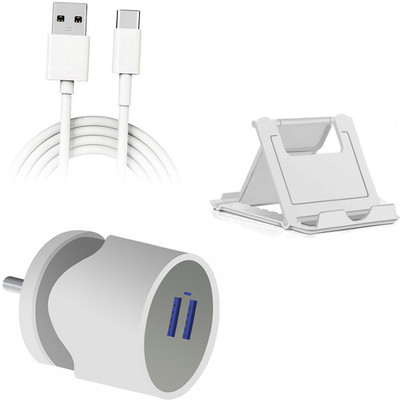 DAKRON Wall Charger Accessory Combo for Infinix Zero 8i(White)