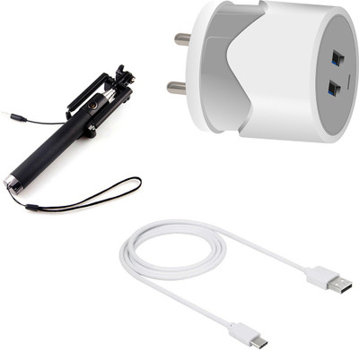 DAKRON Wall Charger Accessory Combo for Vivo Y30(White)