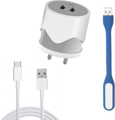 DAKRON Wall Charger Accessory Combo for Vivo V20 SE(White , Blue , Grey)