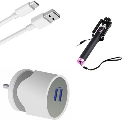 DAKRON Wall Charger Accessory Combo for Realme 6(White)