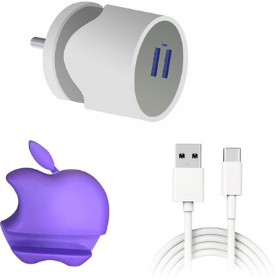 DAKRON Wall Charger Accessory Combo for Samsung Galaxy M21(White)