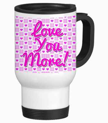 56% OFF on TIED RIBBONS Love You More Travel Ceramic Coffee Mug(350 ml)