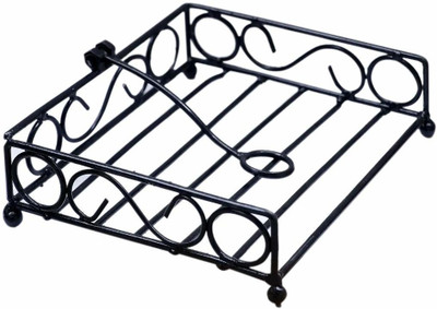 CraftKemp 1 Compartments Wrought Iron Napkin holder(Black)