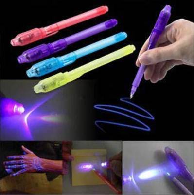 ShubhKraft Magic (Invisible) Pen with UV Light | Best Return gifts for kids| Birthday Party Return gift in bulk, Pen Gift Set  (Pack of 10, Invisible)