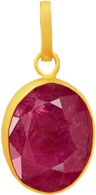 Takshila Gems Natural Ruby Pendant in Panchdhatu (5 Metal) 7.25 Ratti-6.52 Carat Lab Certified Ruby Stone Pendant