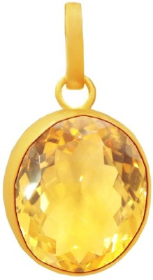 Takshila Gems Natural Yellow Topaz Pendant in Panchdhatu 5.25 Ratti / 4.72 Carat Lab Certified Topaz Stone Pendant