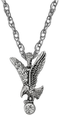 Sullery Stylish Flying Eagle Pendent Silver And White Zinc, Metal Necklace Chain Silver Zinc Pendant