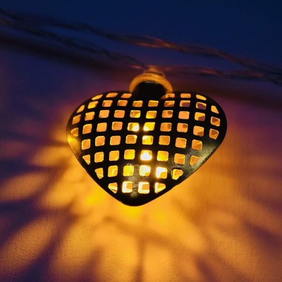 TORIVO 16 LEDs 0.99 m Yellow Steady Heart Rice Lights(Pack of 1)