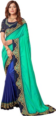 Granthva Fab Embroidered Bollywood Art Silk Saree(Multicolor)