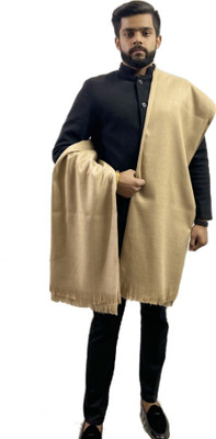 Zaria Fabs Wool Solid Men Shawl(Beige)