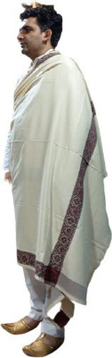 Kashmiri Shawl Cashmere Woven Men Shawl(White)