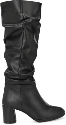 Delize Knee High Boots For Women(Black)
