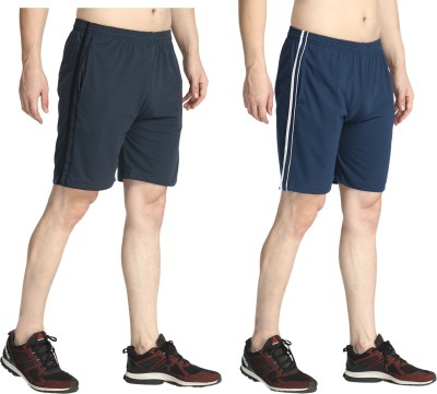 MRD DESIGNER HUB Solid Men Grey, Blue Regular Shorts