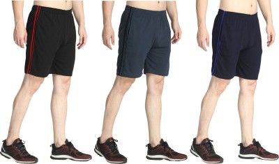 MRD DESIGNER HUB Solid Men Black, Grey, Dark Blue Regular Shorts