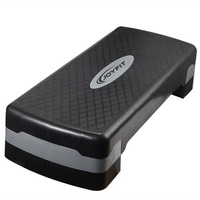 Joyfit Step Platform with Risers for Cardio, Fitness&Aerobic Exercise-Adjustable Aerobic Stepper(Grey)