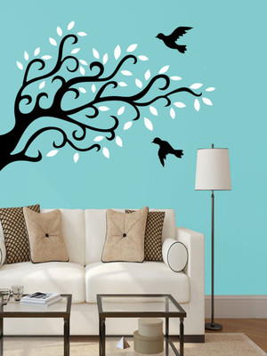 ALLURE 74 cm BEAUTYFUL BIRD ON TREE Self Adhesive Sticker(Pack of 1)