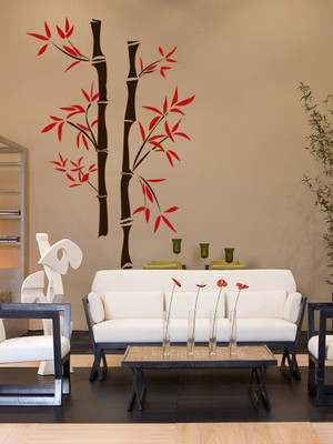ALLURE 109 cm Bamboo Tree Self Adhesive Sticker(Pack of 1)