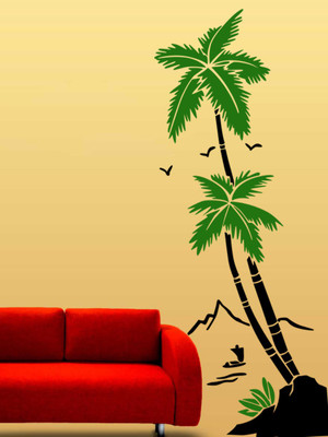 ALLURE 142 cm Beach Tree Self Adhesive Sticker(Pack of 1)