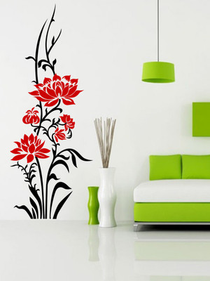 Trends on WALL 153 cm Beautiful Flower Self Adhesive Sticker(Pack of 1)