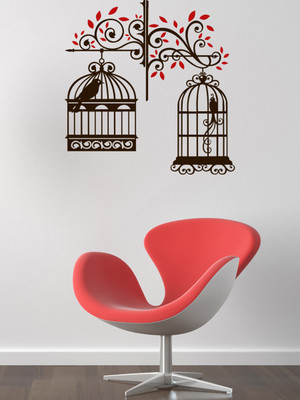 ALLURE 91 cm BIRD CASE OF DECORATION Self Adhesive Sticker(Pack of 1)