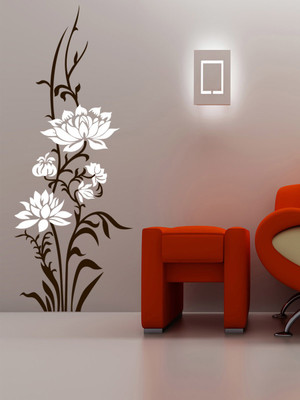 Trends on WALL 153 cm Beautiful Flower Self Adhesive Sticker(Pack of 1)