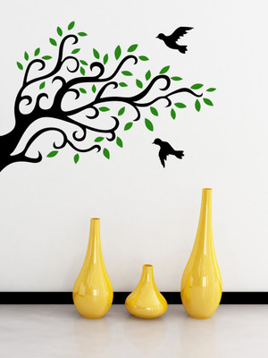 ALLURE 74 cm Beautiful Bird and Tree Self Adhesive Sticker(Pack of 1)