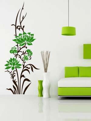 Trends on WALL 153 cm Beautiful Flower Self Adhesive Sticker(Pack of 1)