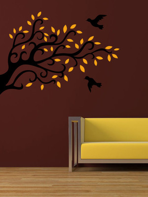 ALLURE 74 cm Beautiful Bird and Tree Self Adhesive Sticker(Pack of 1)