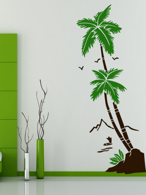 ALLURE 142 cm beach tree Self Adhesive Sticker(Pack of 1)