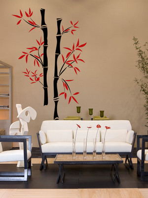 ALLURE 109 cm Bamboo Tree Self Adhesive Sticker(Pack of 1)