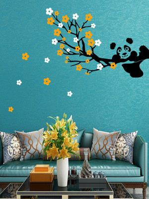 Trends on WALL 107 cm Bear on tree Self Adhesive Sticker(Pack of 1)