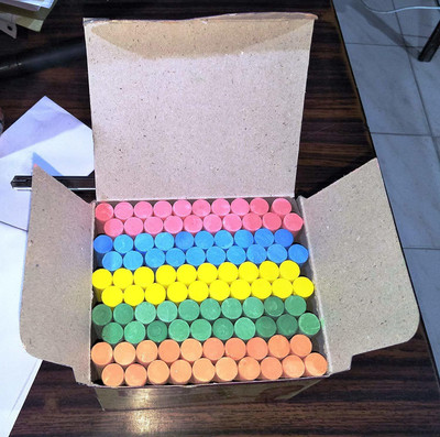 Vallabh Dustless Color Chalks Limestone Slate Pencils Chalk 100pcs 1 chalk(100 Sticks)