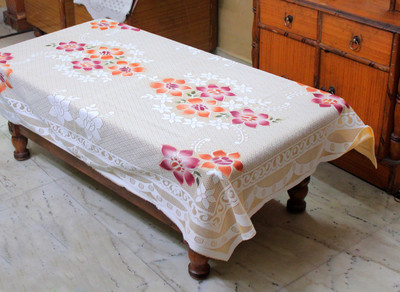 Crafting Bear Embroidered 2 Seater Table Cover(Multicolor, Cotton)