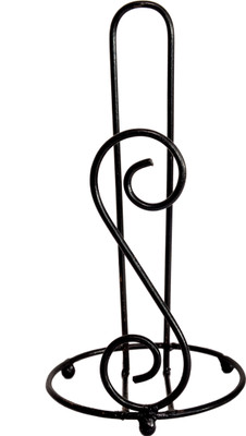 manzees 1 Compartments Wrought Iron Napkin Roll Holder(Black)
