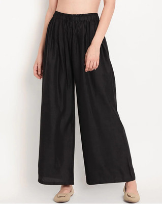 Glansi Regular Fit Women Black Trousers