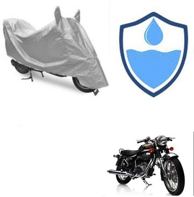 Atulit enterprises Two Wheeler Cover for Royal Enfield(Electra Delux, Silver)