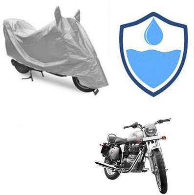 Gavya Two Wheeler Cover for Royal Enfield(Bullet 350, Silver)