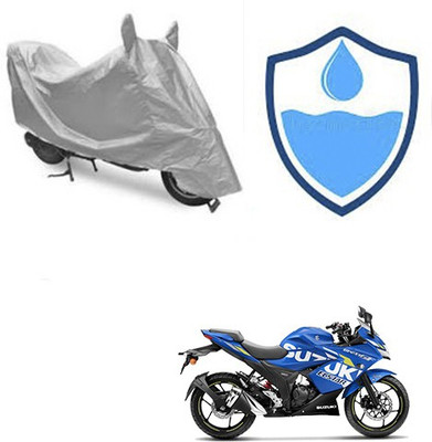 Atulit enterprises Two Wheeler Cover for Suzuki(Gixxer SF, Silver)