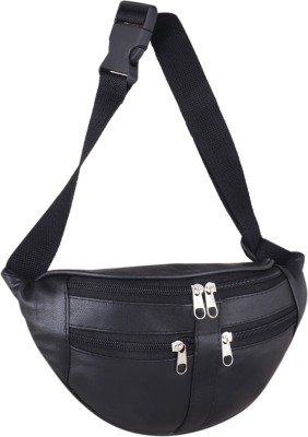 SKKFASHION Leather Waist Bag Waist Bag(Black)