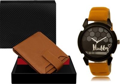 SWIFFIN Watch & Wallet Combo(Tan, Orange)