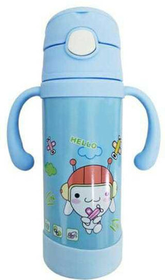 CHILD CHIC 2 in 1 Thermal Insulated Baby Steel Feeding Bottle/Straw Sipper with Handle Blue 220 ml - 220 ml(PACK OF 2)