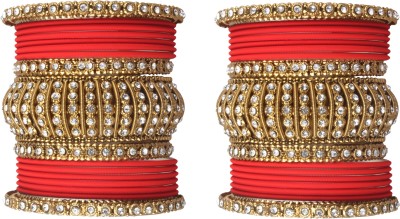 Shiv_Jewels Alloy Crystal Gold-plated Bangle(Pack of 34)