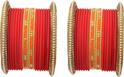 Shiv_Jewels Alloy Pearl, Crystal Gold-plated Bangle Set(Pack of 32)