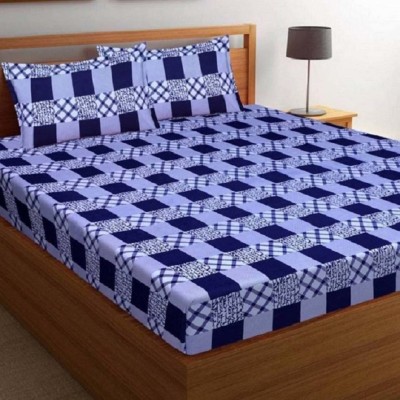 OSM 150 TC Polycotton Double Printed Flat Bedsheet(Pack of 1, Multicolor)